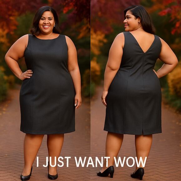 Talbots Size 22/24 Black Evening Short Dress - Picture 1 of 8